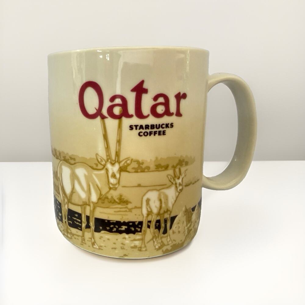 Starbucks Mug Qatar Global Icon Collectors Series 16oz Coffee Brown 2015